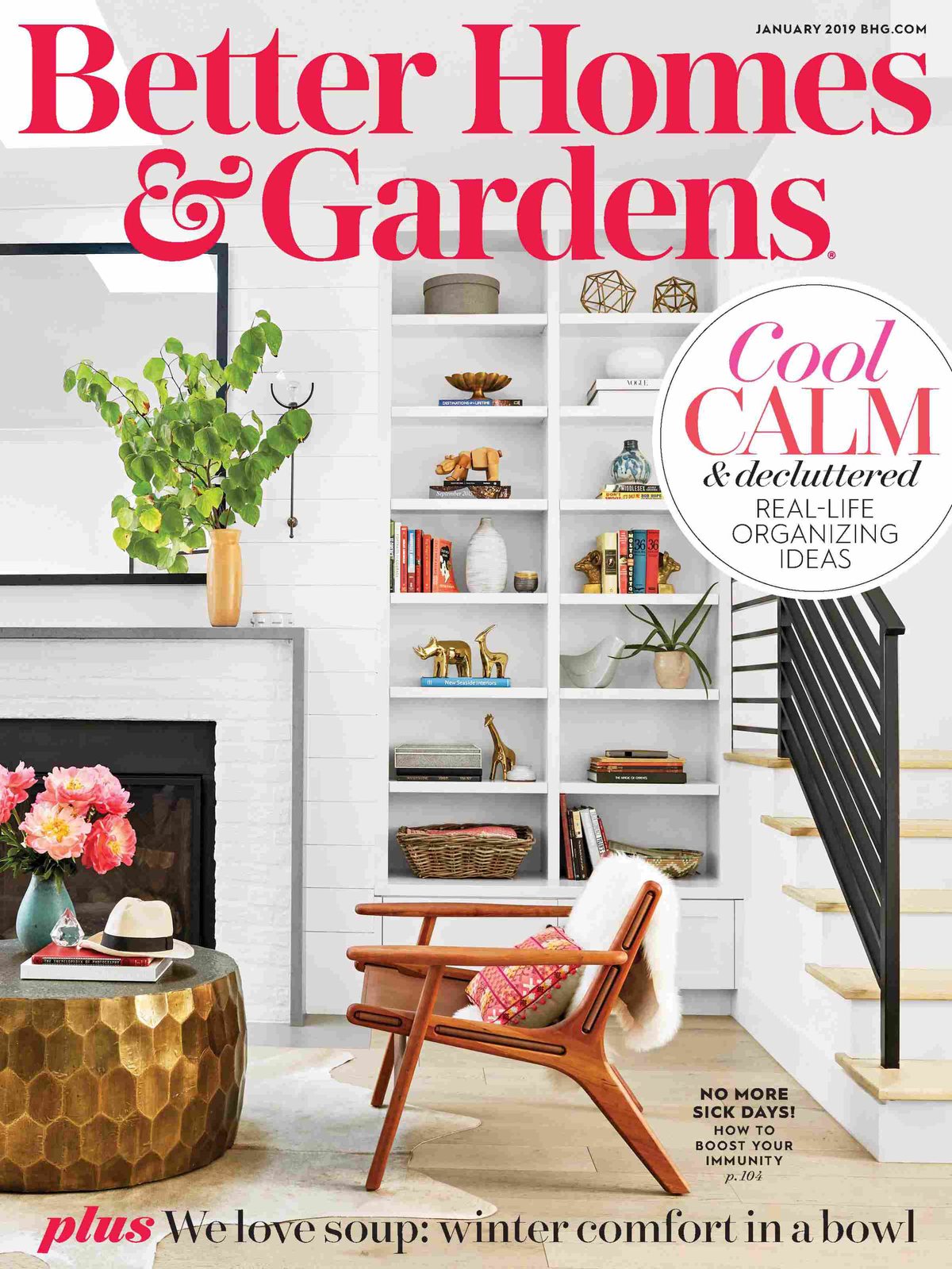 The January 2019 cover of Better Homes and Gardens, featuring an Addition Building and Design home
